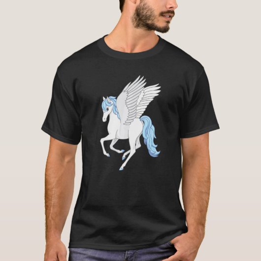 美しい青白いペガサスの飛馬 Tシャツ (正面)
