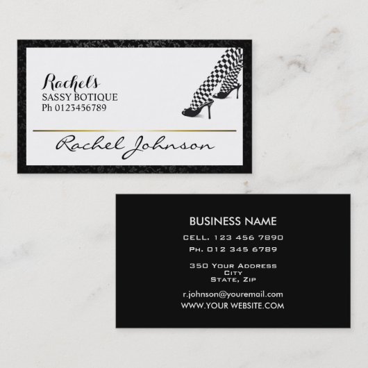 美しい青白いボユニークティエレガントック 名刺 (正面/裏面)