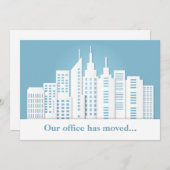 美しい青空の街並み ビジネス 事務所移転のお知らせ 案内状 (正面/裏面)