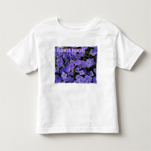 美しい青紫のペチュニアの花パワー トドラーTシャツ (正面)