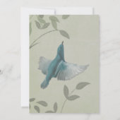 美しい青結婚鳥 招待状 (裏面)