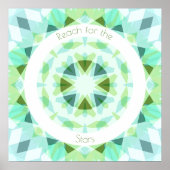 美しい青緑の星に向かって ポジティブなモチベーション ポスター (正面)