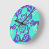 美しい青 ラウンド壁時計 (傾斜)