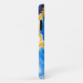 美しい青、金ゴールド、水のような白い渦巻き Case-Mate iPhoneケース (裏面/右)