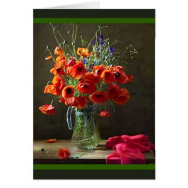 美しい静物赤い花のピッチャー