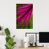 美しい非常に赤と緑の葉のパターンcabba ポスター (ホームオフィス)