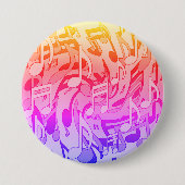 美しい音楽がハッピーカラーに生き生きとした音楽 缶バッジ (正面)