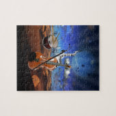 美しい音楽がバイオリンの(ばちゃばちゃ)跳ねるのピアノドラム ジグソーパズル (横)