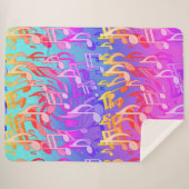 美しい音楽が渦巻く音符 カラフル シェルパブランケット (正面(横))