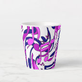 美しい音楽の音符が活気に満ちたアップビートアート カフェラテマグ (正面)