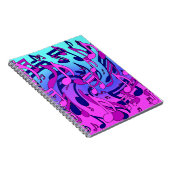 美しい音楽の音符が活気に満ちたアップビートアート ノートブック (右側)