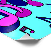 美しい音楽の音符が活気に満ちたアップビートアート ポスター (コーナー)