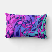 美しい音楽の音符が活気に満ちたアップビートアート ランバークッション (裏面)