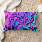 美しい音楽の音符が活気に満ちたアップビートアート ランバークッション (ブランケット)