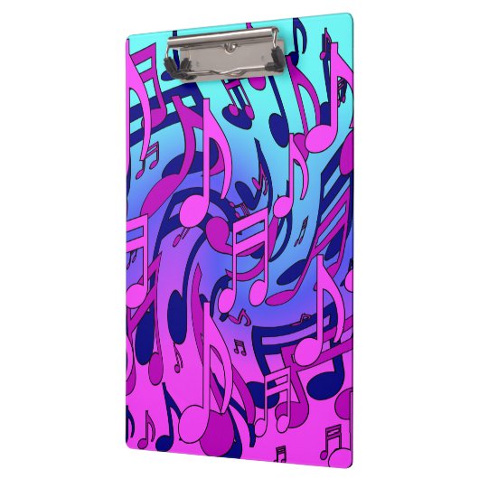 美しい音楽の音符が活気のあるアップビートアート クリップボード (左)