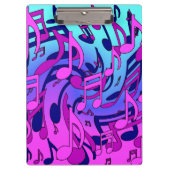 美しい音楽の音符が活気のあるアップビートアート クリップボード (正面)