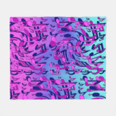 美しい音楽アクアブルーピンクアップビート暖かいフリース フリースブランケット (正面(横))