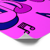 美しい音楽アップビート音楽ノート紫ピンク ポスター (角)