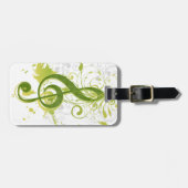 美しい音楽カッコいいノートと（ばちゃばちゃ）跳ねる ラゲッジタグ (正面横)