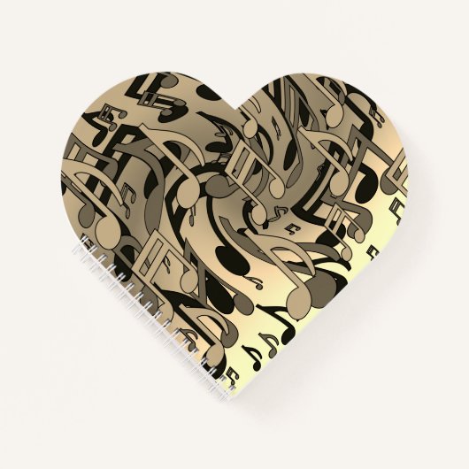 美しい音楽セピア調にぎやかな音 ノートブック (正面)