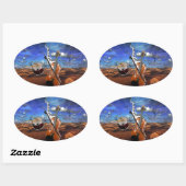 美しい音楽ノートバイオリン（ばちゃばちゃ）跳ねるピアノドラム 楕円形シール (シート)