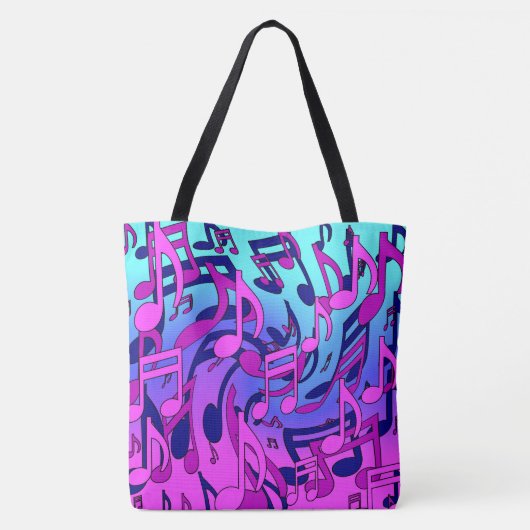 美しい音楽ハッピーカラーにぎやかな音符 トートバッグ (裏面)