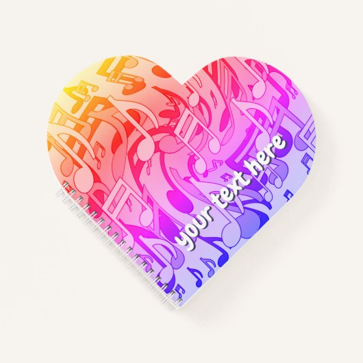 美しい音楽ハッピーカラーにぎやかな音符 ノートブック (正面)