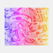 美しい音楽ハッピーカラーにぎやかな音符 フリースブランケット (正面(横))