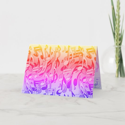 美しい音楽ハッピーカラーズアップビートミュージカルデザイン カード (正面)