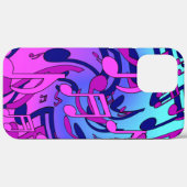 美しい音楽ミュージカルパターンピンクパープルアクア Case-Mate iPhoneケース (裏面 (横))