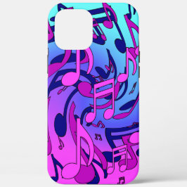 美しい音楽ミュージカルパターンピンクパープルアクア iPhone 12ケース