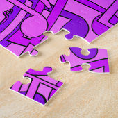 美しい音楽明るい音楽パープルピンク ジグソーパズル (側面)