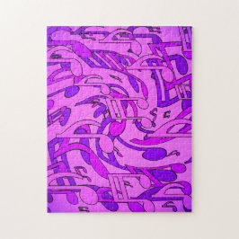 美しい音楽明るい音楽パープルピンク ジグソーパズル