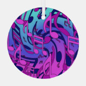 美しい音楽活気のあるカラフルアップビートデザイン ガラスオーナメント (裏面)