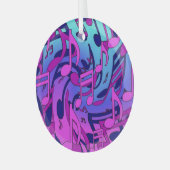 美しい音楽活気のあるカラフルアップビートデザイン ガラスオーナメント (正面左)
