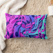 美しい音楽活発なノートのピンクの紫色の青い水 ランバークッション (ブランケット)