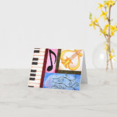 美しい音楽 カード (黄色い花)