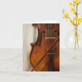 美しい音楽 – バイオリン カード (黄色い花)