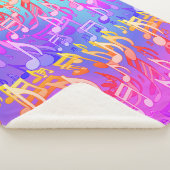 美しい音楽、渦巻く音楽のノートカラフル シェルパブランケット (3/4)