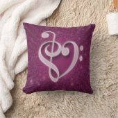 美しい音符がハート クッション (ブランケット)