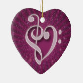 美しい音符がハート セラミックオーナメント (右)