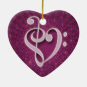 美しい音符がハート セラミックオーナメント (裏面)