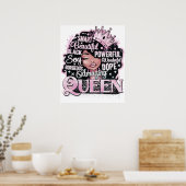 美しい頭が切れる素晴らしいブラッククイーンメラニンシアスタ ポスター (キッチン)