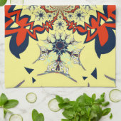 美しい頭が切れる花カラフル柄デザインアート キッチンタオル (折り畳み)