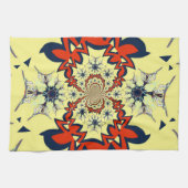 美しい頭が切れる花カラフル柄デザインアート キッチンタオル (横)