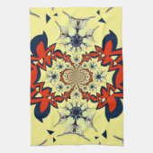 美しい頭が切れる花カラフル柄デザインアート キッチンタオル (縦)