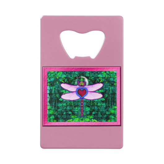 美しい額縁の「クラッケル額縁ドラゴンフライ」artwor クレジットカード栓抜き (正面)