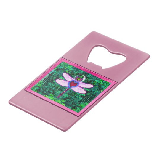 美しい額縁の「クラッケル額縁ドラゴンフライ」artwor クレジットカード栓抜き (正面アングル)