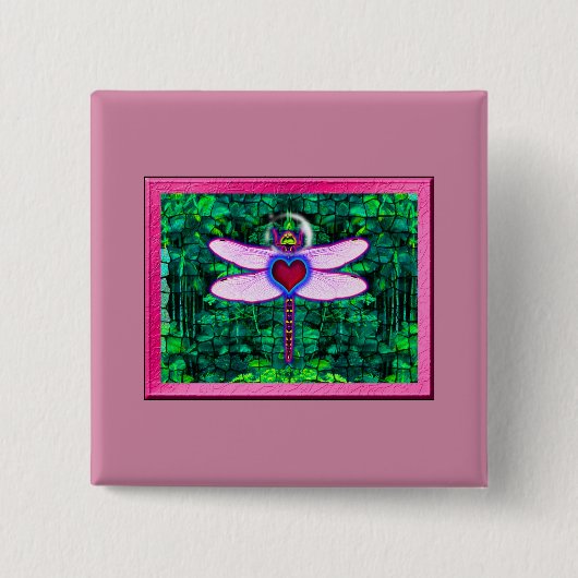 美しい額縁の「クラッケル額縁ドラゴンフライ」artwor 缶バッジ (正面)