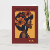 美しい顔のアフロの女性の母の日 カード (正面)